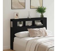 Vidaxl LED Headboard Black Oak Engineered Wood 140 X 18.5 X 40 Cm, Black