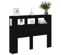 vidaXL LED Headboard Black oak 140 x 18.5 x 103.5 cm Engineered wood