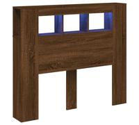 vidaXL LED Headboard Brown Oak 120x18.5x103.5 cm - Engineered Wood Modern Bedroom Furniture - With Vibrant RGB Lighting & Stable Top for Decor