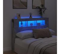 (concrete grey, 140 x 103.5 cm) vidaXL LED Headboard Bed Header Bedroom Storage Bed Headboard Engineered Wood