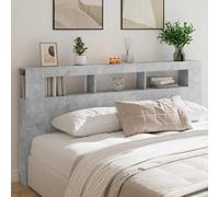 (concrete grey) vidaXL LED Headboard Bed Header Bedroom Storage Bed Headboard Engineered Wood