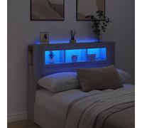 vidaXL Led Headboard Grey Sonoma 140X18.5X103.5 Cm Engineered Wood, Grey