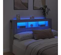 vidaXL LED Headboard Grey Sonoma 160x18,5x103,5 cm Engineered Wood