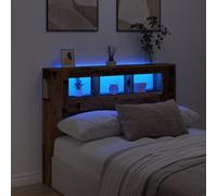 LED Headboard Bed Header Bedroom Storage Bed Headboard Engineered Wood vidaXL [EEK: N/A, A]