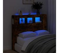 vidaXL LED Headboard Smoked Oak 120x18.5x103.5 cm Engineered Wood