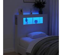 vidaXL LED Headboard White 100x18.5x103.5 cm Engineered Wood