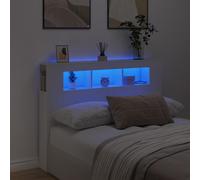 vidaXL LED Headboard White 140x18.5x103.5 cm Engineered Wood