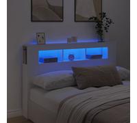 vidaXL LED Headboard White 160X18.5X103.5 Cm Engineered Wood, White