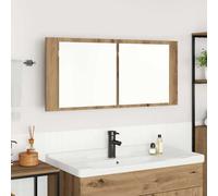vidaXL LED Mirror Cabinet Artisan Oak 100 x 12 x 45 cm Engineered Wood