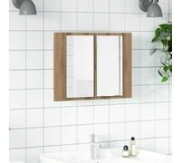 vidaXL LED Mirror Cabinet Artisan Oak 60x12x45 cm Engineered Wood