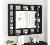 vidaXL LED Mirror Cabinet Wall Cabinet Illuminated Bathroom Cabinet Black