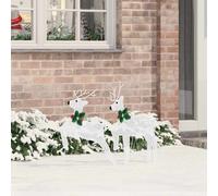 VidaXL LED Reindeers 2 Pcs Cold White 45 X 19 X 65 Cm Fabric