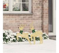 vidaXL LED Reindeers 2 pcs Warm White Fabric