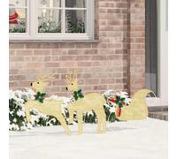 vidaXL LED Reindeers 3 pcs Warm White Fabric