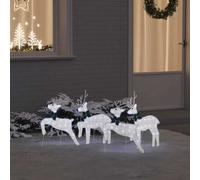 vidaXL LED Reindeers Ornaments 4 pcs Silver, Silver