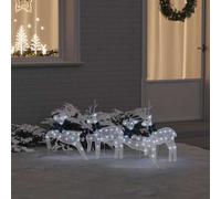 vidaXL LED Reindeers 4 pcs White Fabric