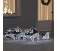 VidaXL LED Reindeers 5 Pcs White 43 X 18 X 66 Cm Fabric