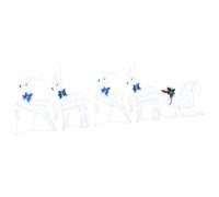 vidaXL LED Reindeers 5 pcs White Fabric, Christmas Decor, Festive Lighting, Durable Ornaments, Holiday Display Pieces, ArtDeco Style, Seasonal Reindeer Accents