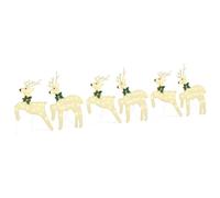 vidaXL LED Reindeers 6 pcs Gold 45 x 19 x 65 cm Fabric, ArtDeco Living Room Decor, Durable Holiday Lighting, Christmas Figurines, IndoorOutdoor Accents, Seasonal Garden Centerpieces