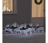 vidaXL LED Reindeers 6 pcs White Fabric
