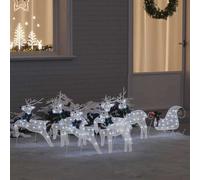 vidaXL LED Reindeers 7 pcs White Fabric