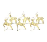 vidaXL LED Reindeers Ornaments with 180 LEDs 6 pcs Gold, Gold