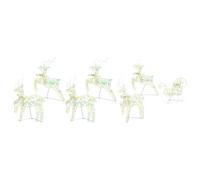 vidaXL LED Reindeers with 40 LEDs 7 pcs Multicoulur PET, Christmas Decor, Festive Lighting, Durable Ornaments, Holiday Display Pieces, ArtDeco Style, Seasonal Reindeer Accents