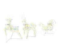 vidaXL LED Reindeers with 60 LEDs 3 pcs Warm White PET, Christmas Decor, Festive Lighting, Durable Ornaments, Holiday Display Pieces, ArtDeco Style, Seasonal Reindeer Accents