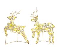 vidaXL LED Reindeers with 80 LEDs 4 pcs Gold PET