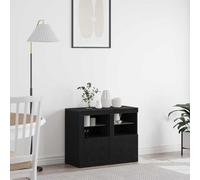 VidaXL LED Sideboard 2 Pcs 41 X 37 X 67 Cm Engineered Wood Black Oak