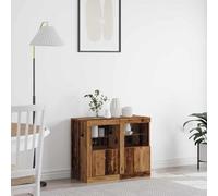 vidaXL LED Sideboard 2 pcs Old Wood 41 x 37 x 67 cm Engineered Wood