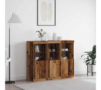 vidaXL LED Sideboard 3 pcs Old Wood 123 x 37 x 100 cm Engineered Wood