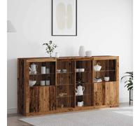 vidaXL LED Sideboard 3 pcs Old Wood 202 x 37 x 100 cm Engineered Wood