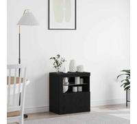 Vidaxl Led Sideboard Black 60.5 X 37 X 67 Cm Engineered Wood