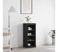VidaXL LED Sideboard Black Oak 41 X 37 X 100 Cm Engineered Wood