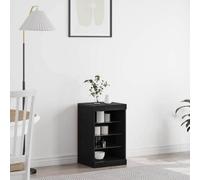 Vidaxl Led Sideboard Black Oak 41 X 37 X 67 Cm Engineered Wood