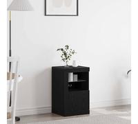 vidaXL LED Sideboard Black Oak 41 x 37 x 67 cm Engineered Wood