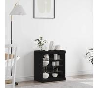 vidaXL LED Sideboard Black Oak 60.5 x 37 x 67 cm Engineered Wood, Black