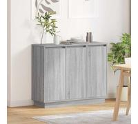 vidaXL LED Sideboard Grey Sonoma 90 x 32 x 75 cm Engineered Wood, Grey