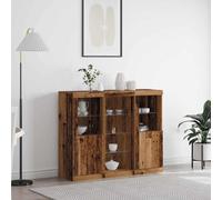 Sideboards with LED Lights Cupboard Side Cabinet 3 pcs Engineered Wood vidaXL