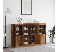 3PC LED Sideboard 2 Door Buffet Storage Cabinet Cupboard TV Unit with LED Lights