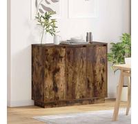 vidaXL LED Sideboard Smoked Oak 90 x 32 x 75 cm Engineered Wood - Brown, Brown