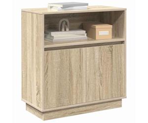 vidaXL LED Sideboard Sonoma Oak 71 x 34.5 x 75 cm Engineered Wood | Sl ontemporary style for any room, Soft ambient light adds a warm touch, Made from tough particle board