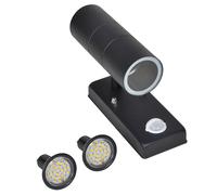 New LED Wall Lamp Stainless Steel Cylinder Shape Black Sensor Indoor Outdoor