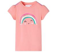 vidaXL - Light Coral Kids' T-Shirt with Rainbow Print, Breathable Skin-Friendly Cotton Blend