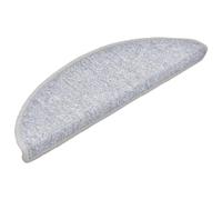 vidaXL Light Grey Carpet Stair Treads - Non-Slip and Warm Polypropylene Stair Mats with Sound Dampening and Easy Clean Properties. 56x17x3cm. Pack of 15