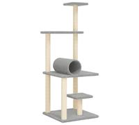 vidaXL Cat Tree with Sisal Scratching Posts Light Grey 136 cm