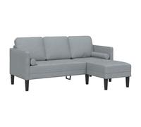 vidaXL Light Grey L-Shaped Sofa | 3 Seater Couch | Durable Beech Wood Frame | Comfort and Style for the Living Room | Ideal for Gaming and Reading