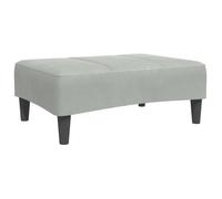 vidaXL light grey velvet footstool ottoman - living room footrest with plywood frame/versatile footstool for home decor & additional seating - 77x55x31 cm compact footrest, soft velvet fabric