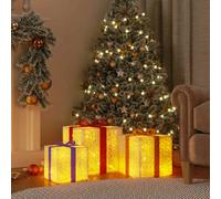 vidaXL Lighted Christmas Boxes 3 pcs 64 LEDs Warm White